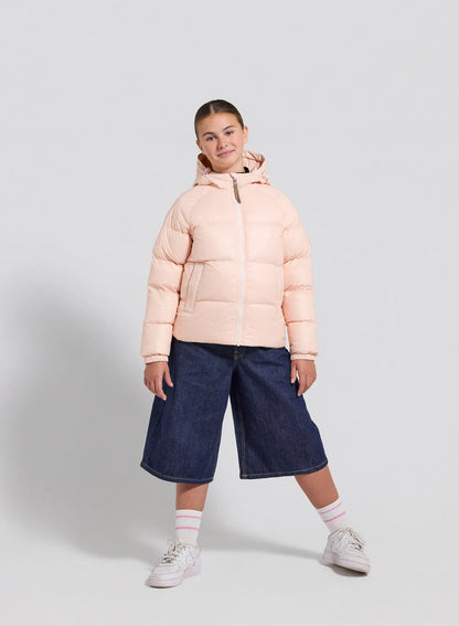 Children's hooded down jacket Pyrenex Sten pale pink