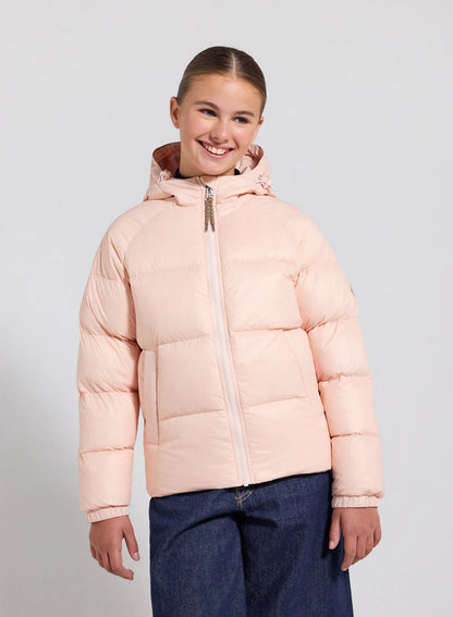 Children's hooded down jacket Pyrenex Sten pale pink