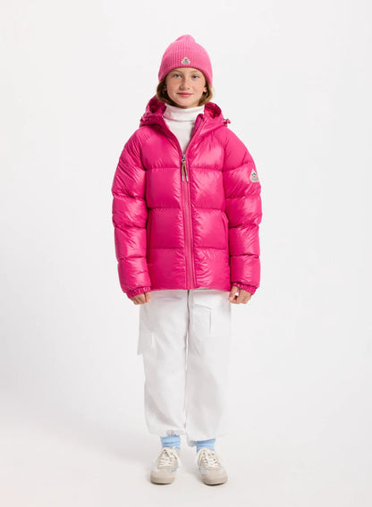 Pyrenex Sten fuchsia hooded children's down jacket