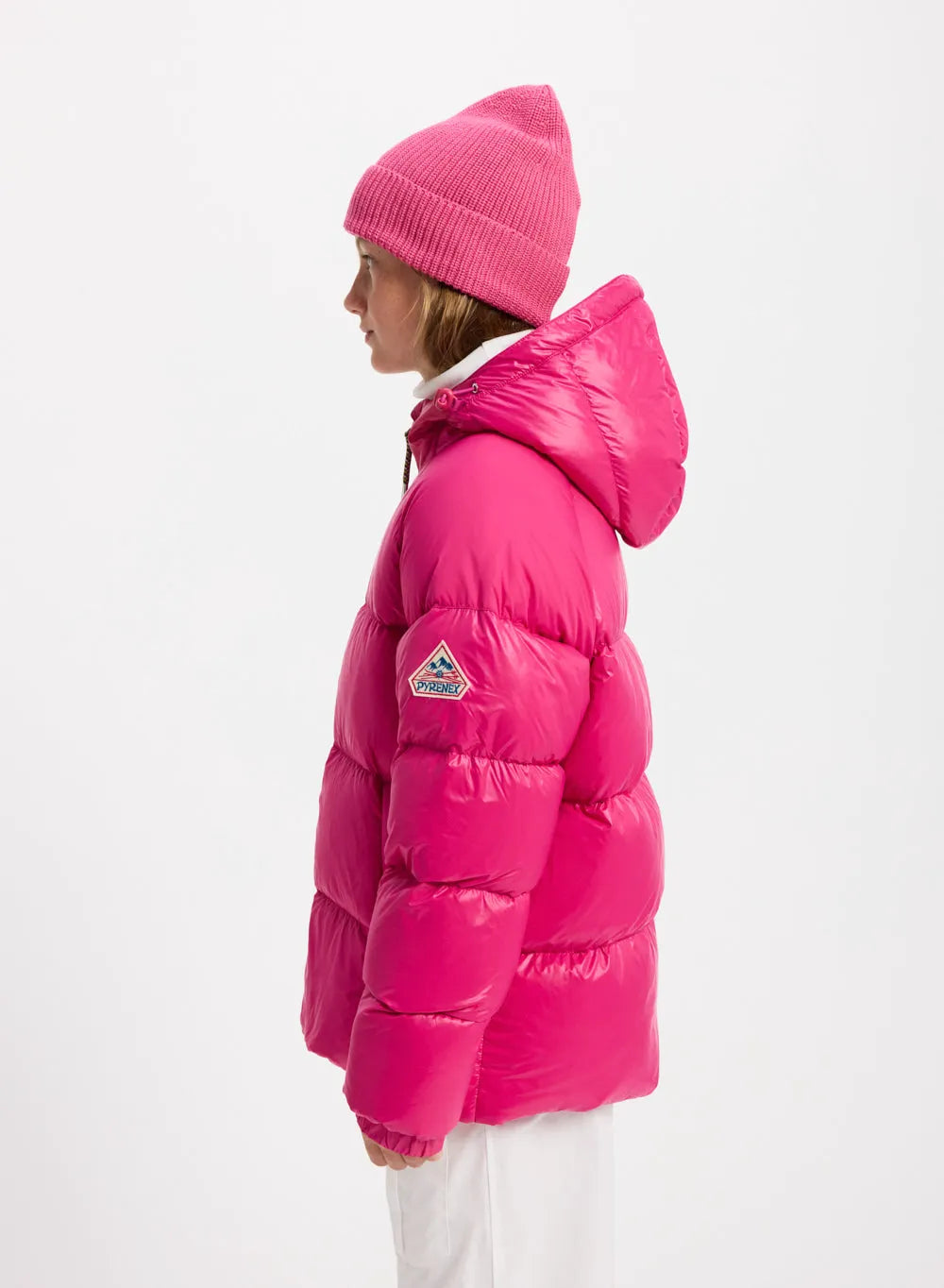 Pyrenex Sten fuchsia hooded children's down jacket