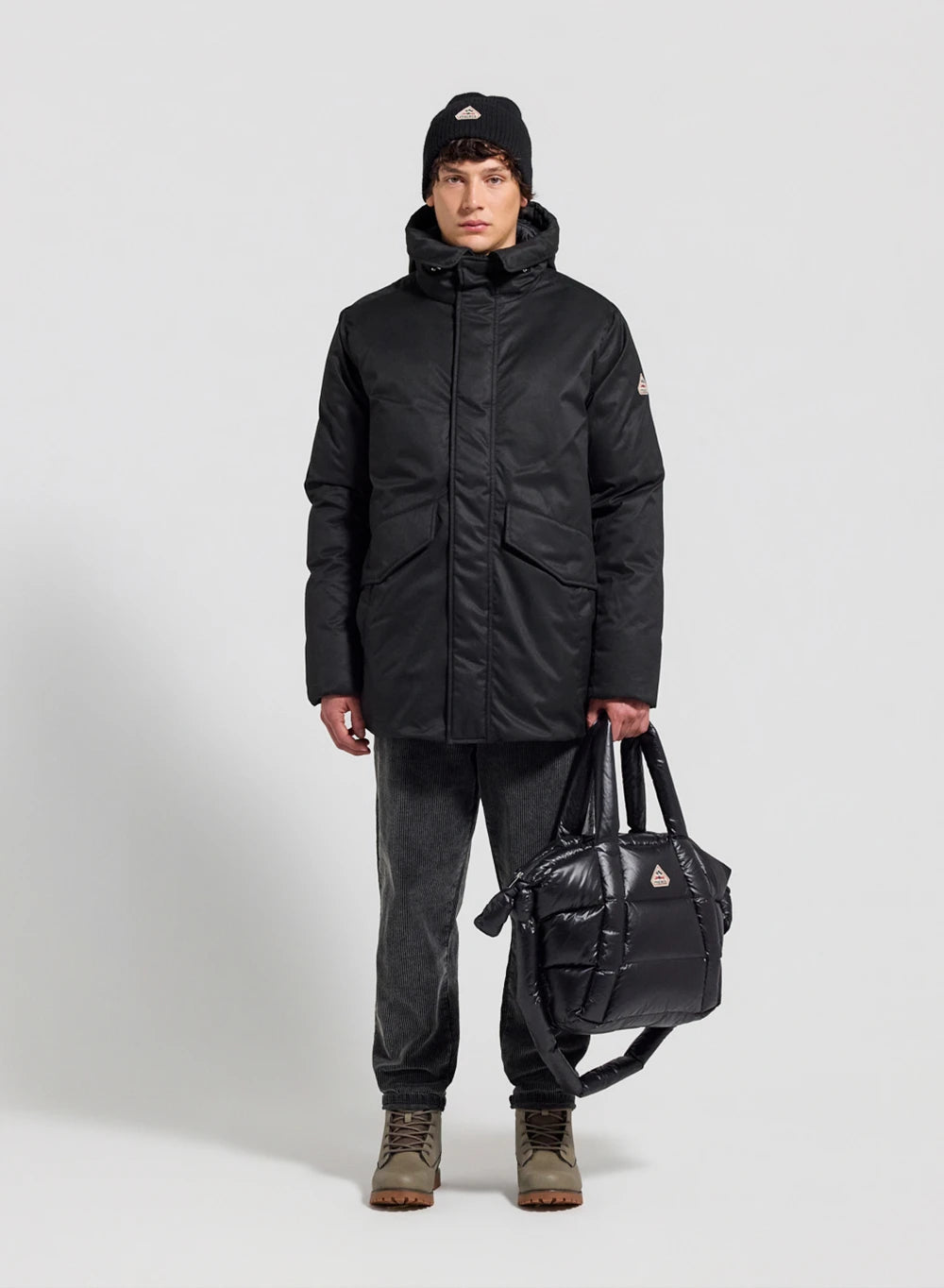 Quilted hooded men's parka Pyrenex Fingal black