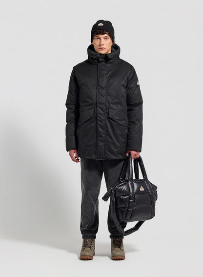 Quilted hooded men's parka Pyrenex Fingal black