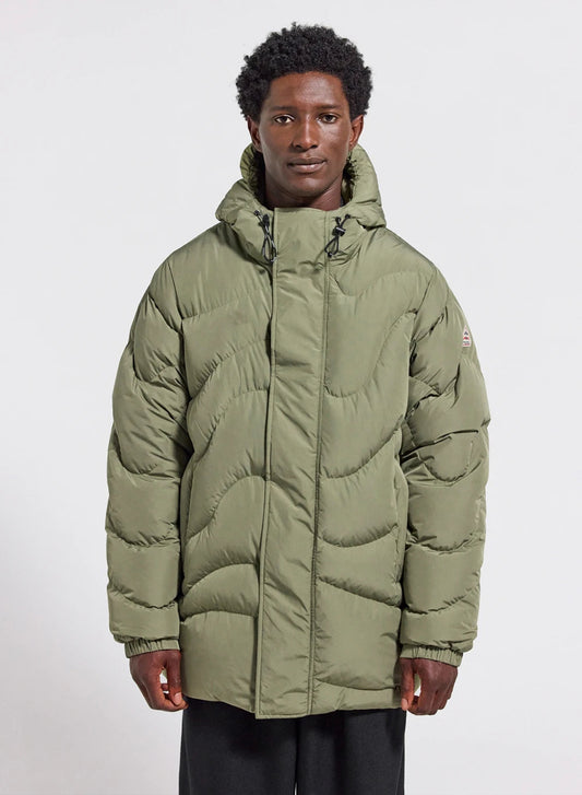 Men's hooded down jacket Pyrenex Mourtis light khaki