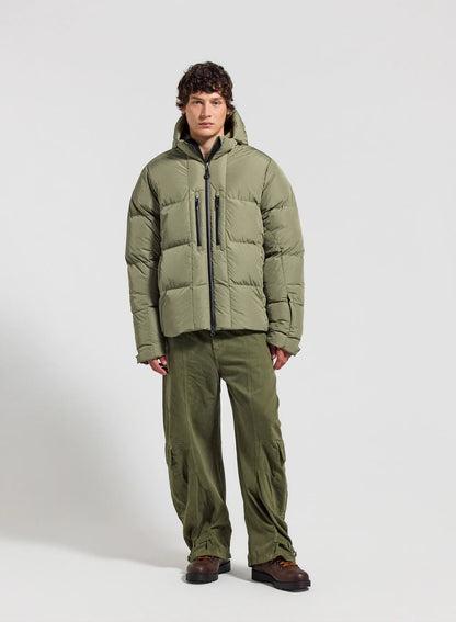 Men's hooded down jacket Pyrenex Impulse light khaki