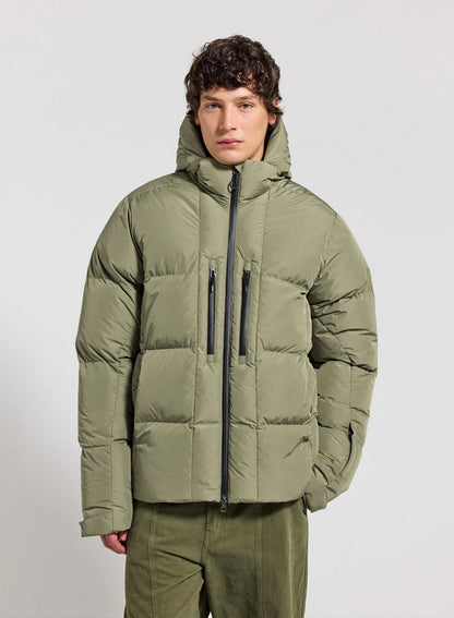 Men's hooded down jacket Pyrenex Impulse light khaki