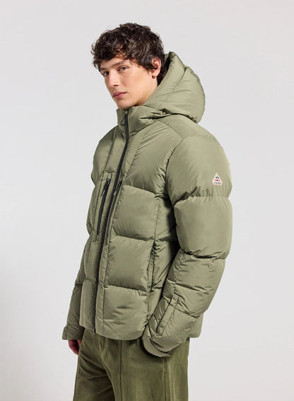 Men's hooded down jacket Pyrenex Impulse light khaki