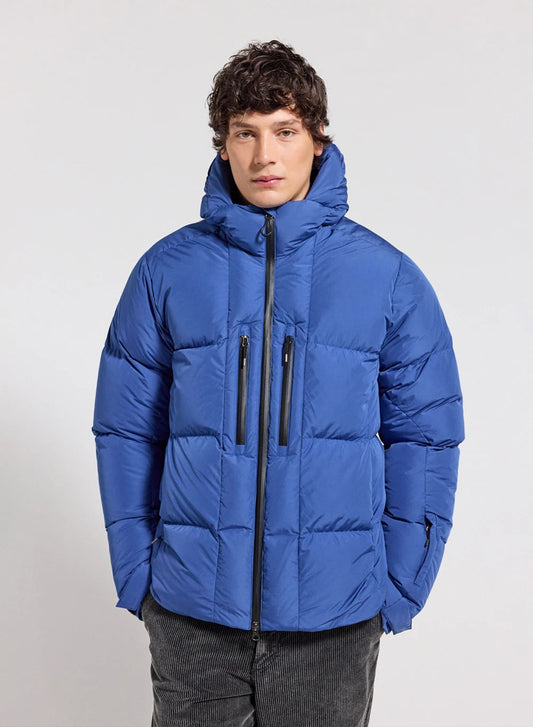 Men's hooded Pyrenex Impulse electric blue down jacket
