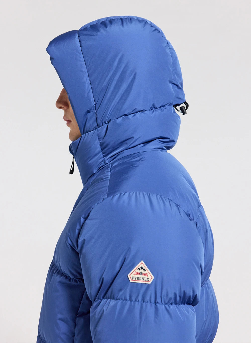 Men's hooded Pyrenex Impulse electric blue down jacket