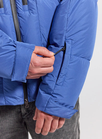 Men's hooded Pyrenex Impulse electric blue down jacket