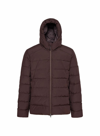 Men's hooded Pyrenex Kepler dark brown down jacket