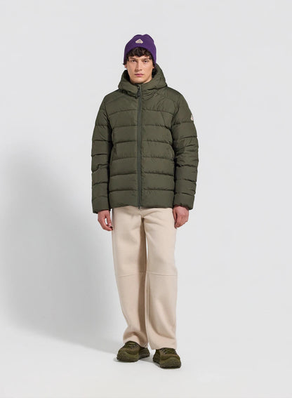 Men's hooded down jacket Pyrenex Kepler dark khaki