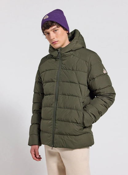 Men's hooded down jacket Pyrenex Kepler dark khaki