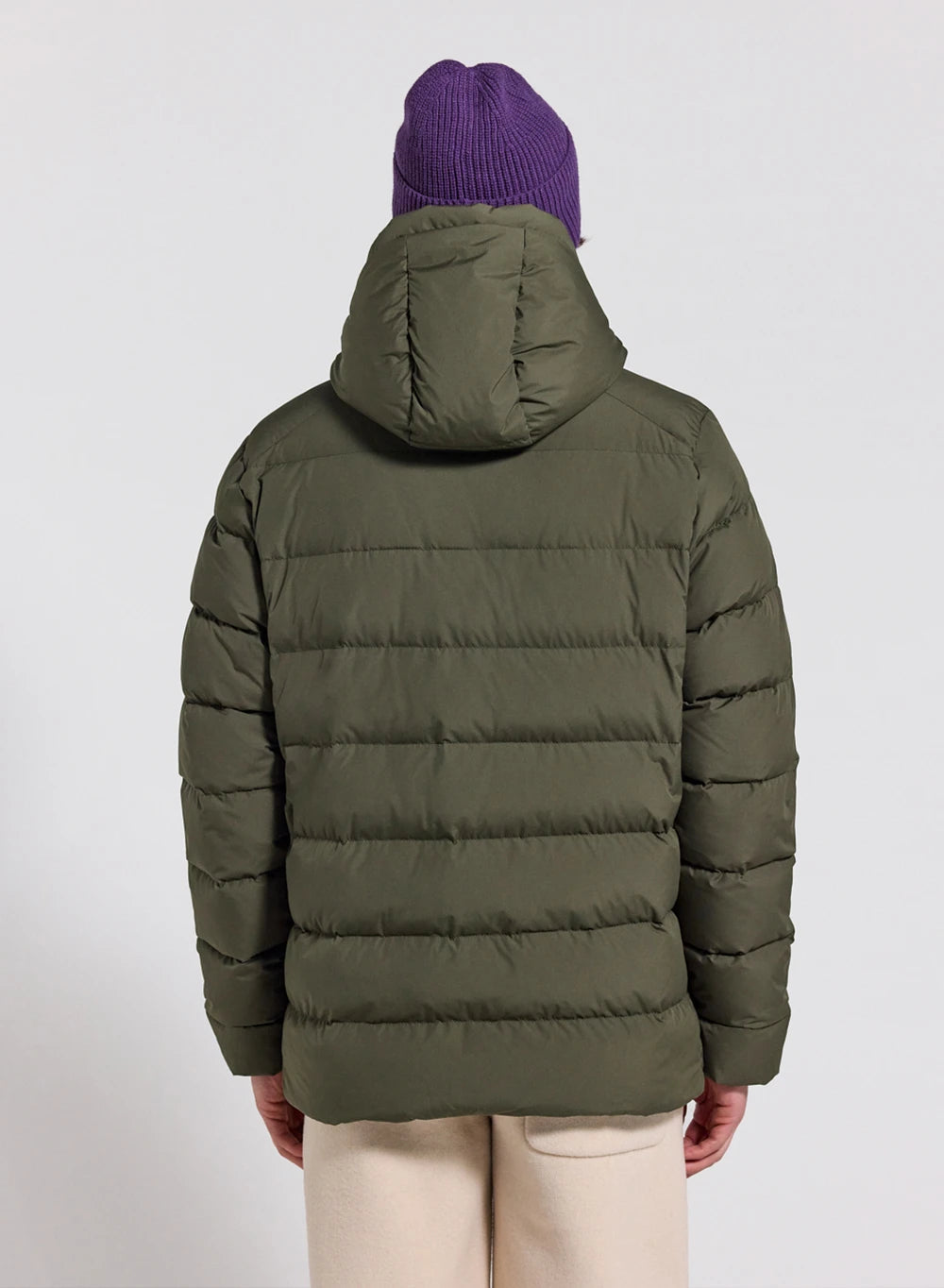 Men's hooded down jacket Pyrenex Kepler dark khaki