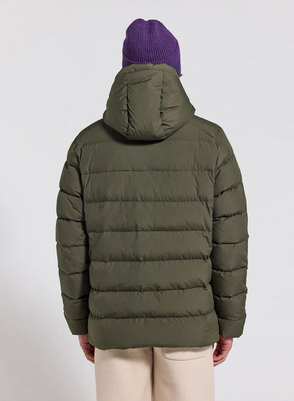 Men's hooded down jacket Pyrenex Kepler dark khaki