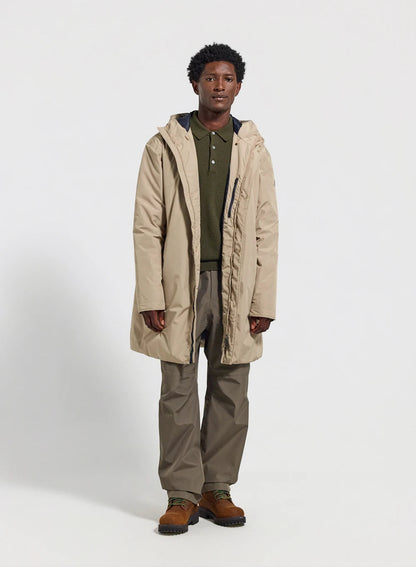 Long waterproof quilted parka for men Pyrenex Puigmal light beige