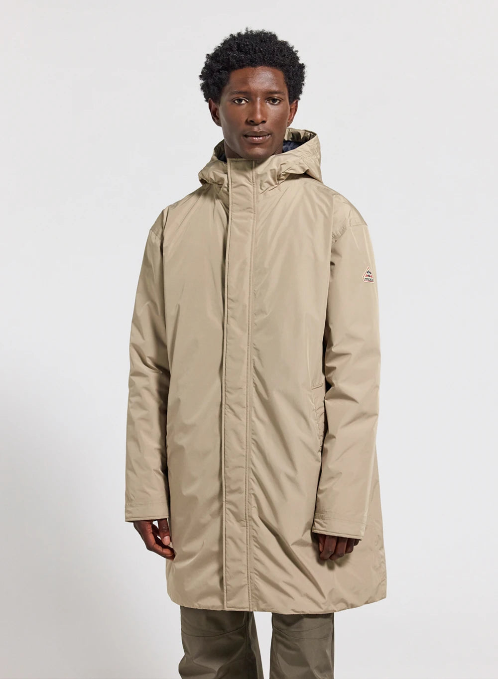 Long waterproof quilted parka for men Pyrenex Puigmal light beige