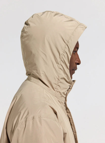 Long waterproof quilted parka for men Pyrenex Puigmal light beige