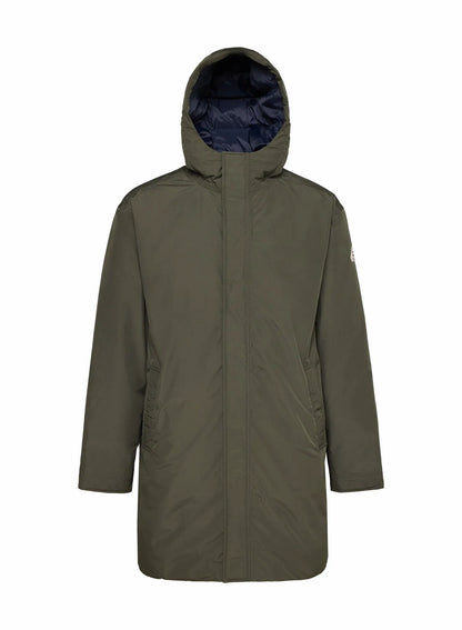 Long waterproof quilted parka for men Pyrenex Puigmal dark khaki