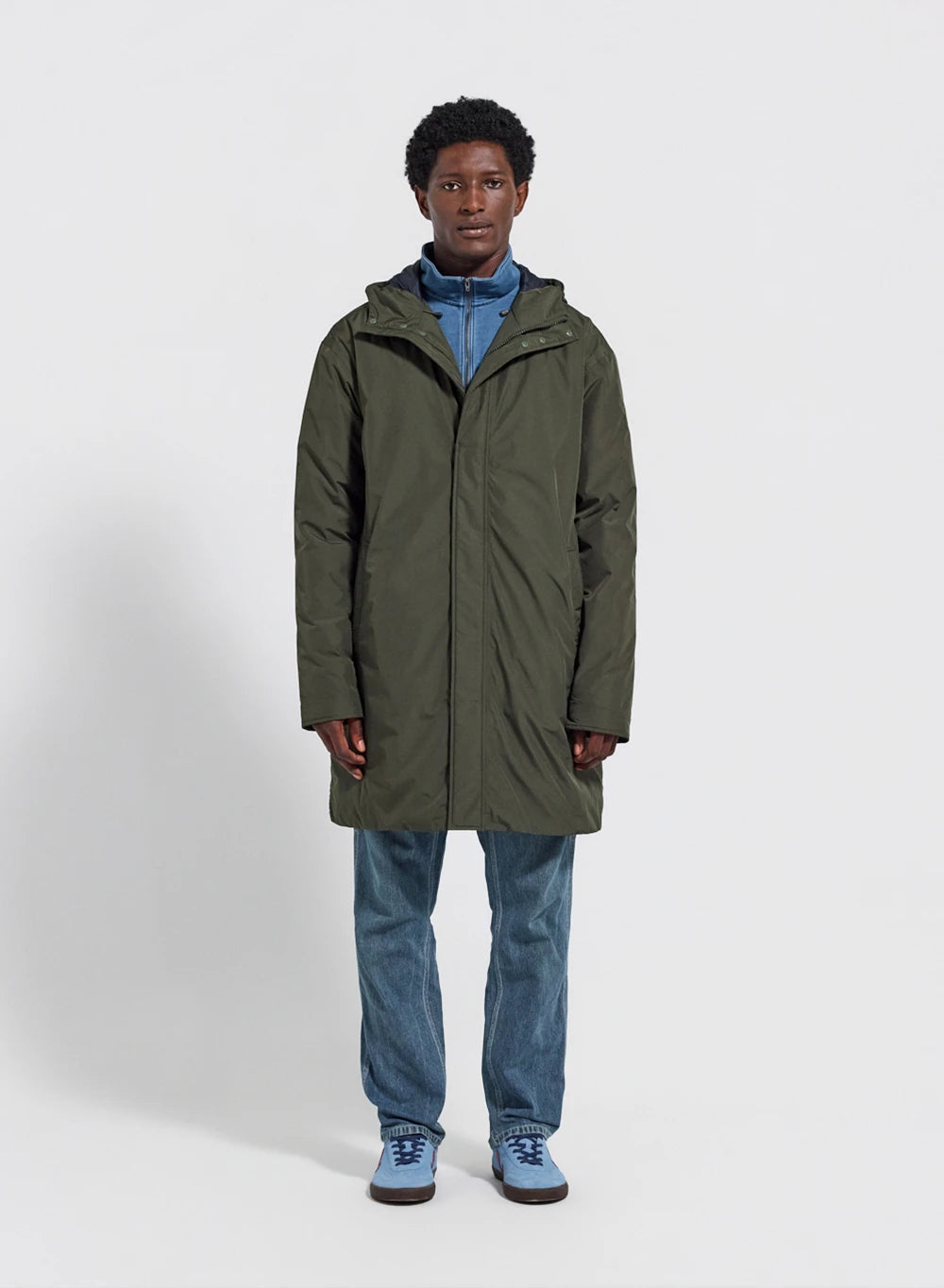 Long waterproof quilted parka for men Pyrenex Puigmal dark khaki