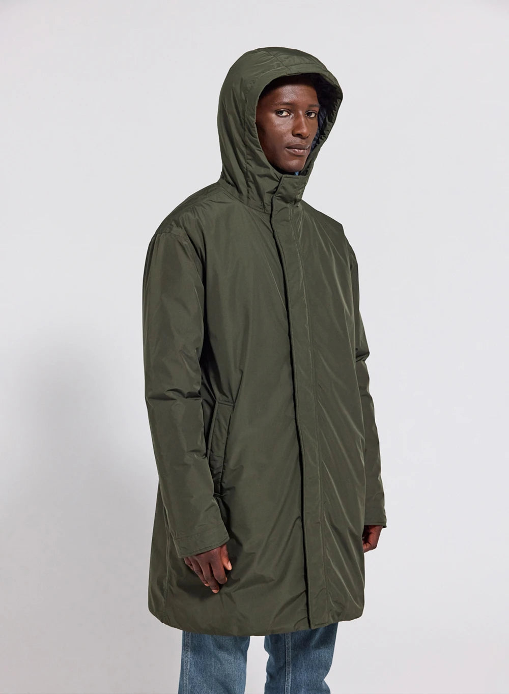 Long waterproof quilted parka for men Pyrenex Puigmal dark khaki