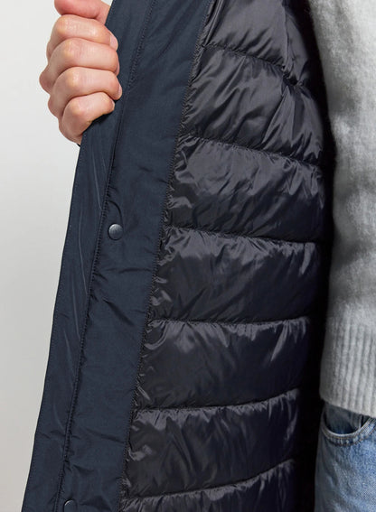 Long quilted waterproof parka for men Pyrenex Puigmal dark blue