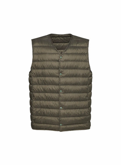 Men's sleeveless Pyrenex Elgor down jacket in dark khaki