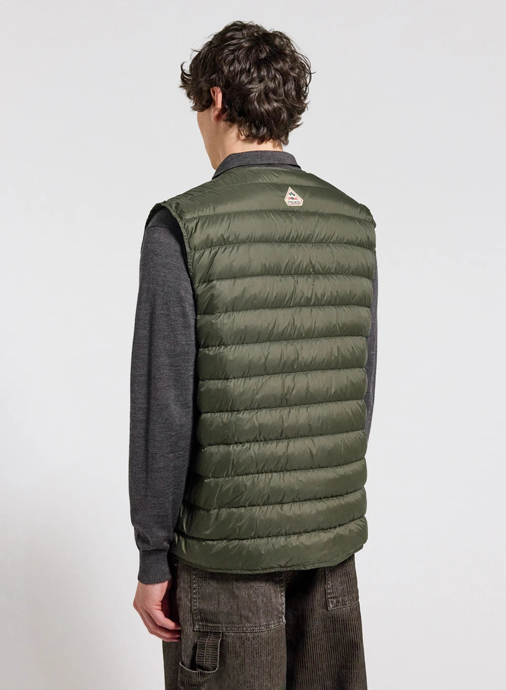 Men's sleeveless Pyrenex Elgor down jacket in dark khaki