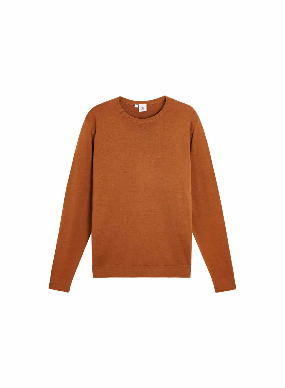 Men's fine crew-neck merino wool jumper Omhet brown