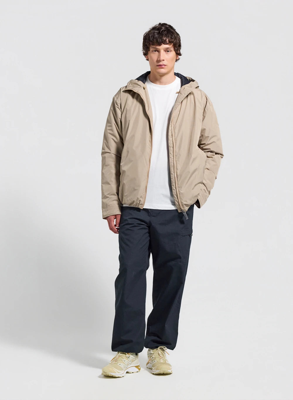 Quilted waterproof parka for men Pyrenex Puigmal light beige