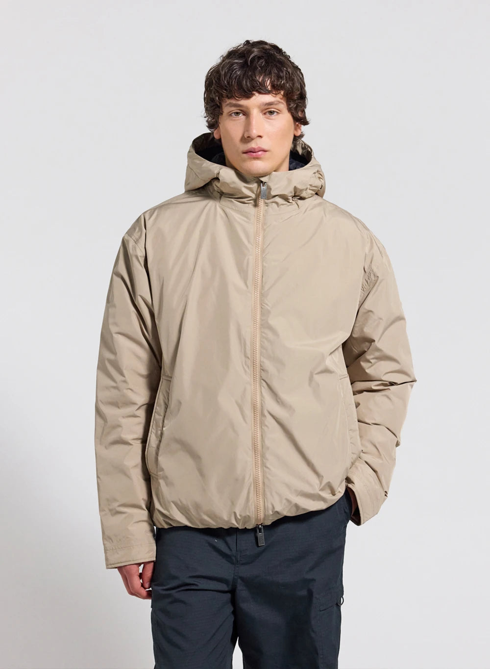 Quilted waterproof parka for men Pyrenex Puigmal light beige