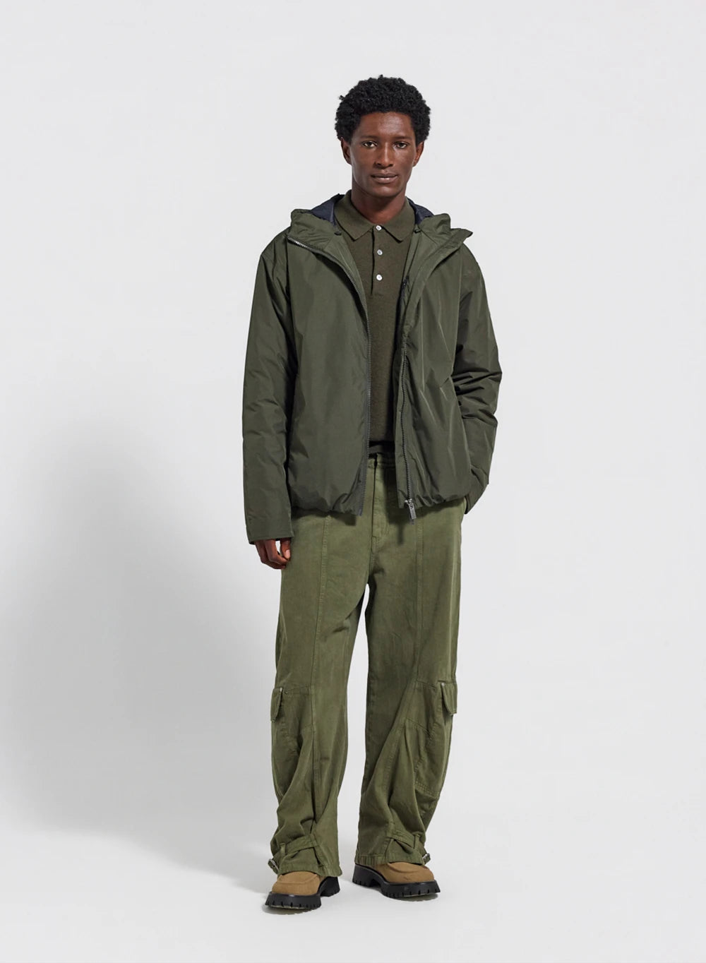 Waterproof quilted parka for men Pyrenex Puigmal dark khaki