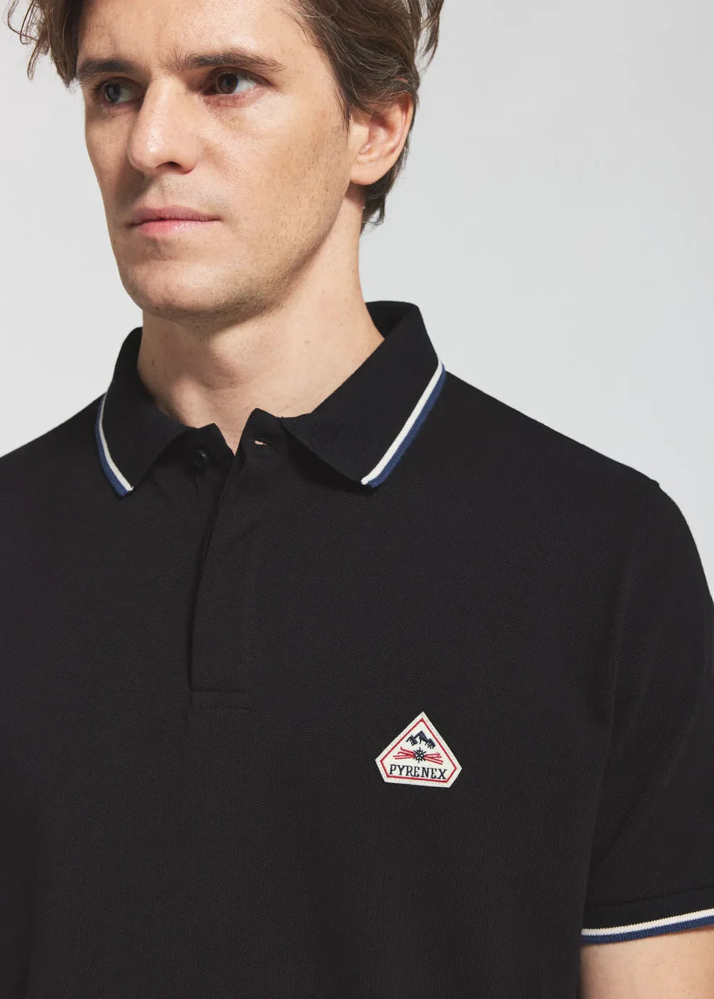 Men's organic cotton polo shirt Pyrenex Leyre black
