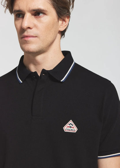 Men's organic cotton polo shirt Pyrenex Leyre black
