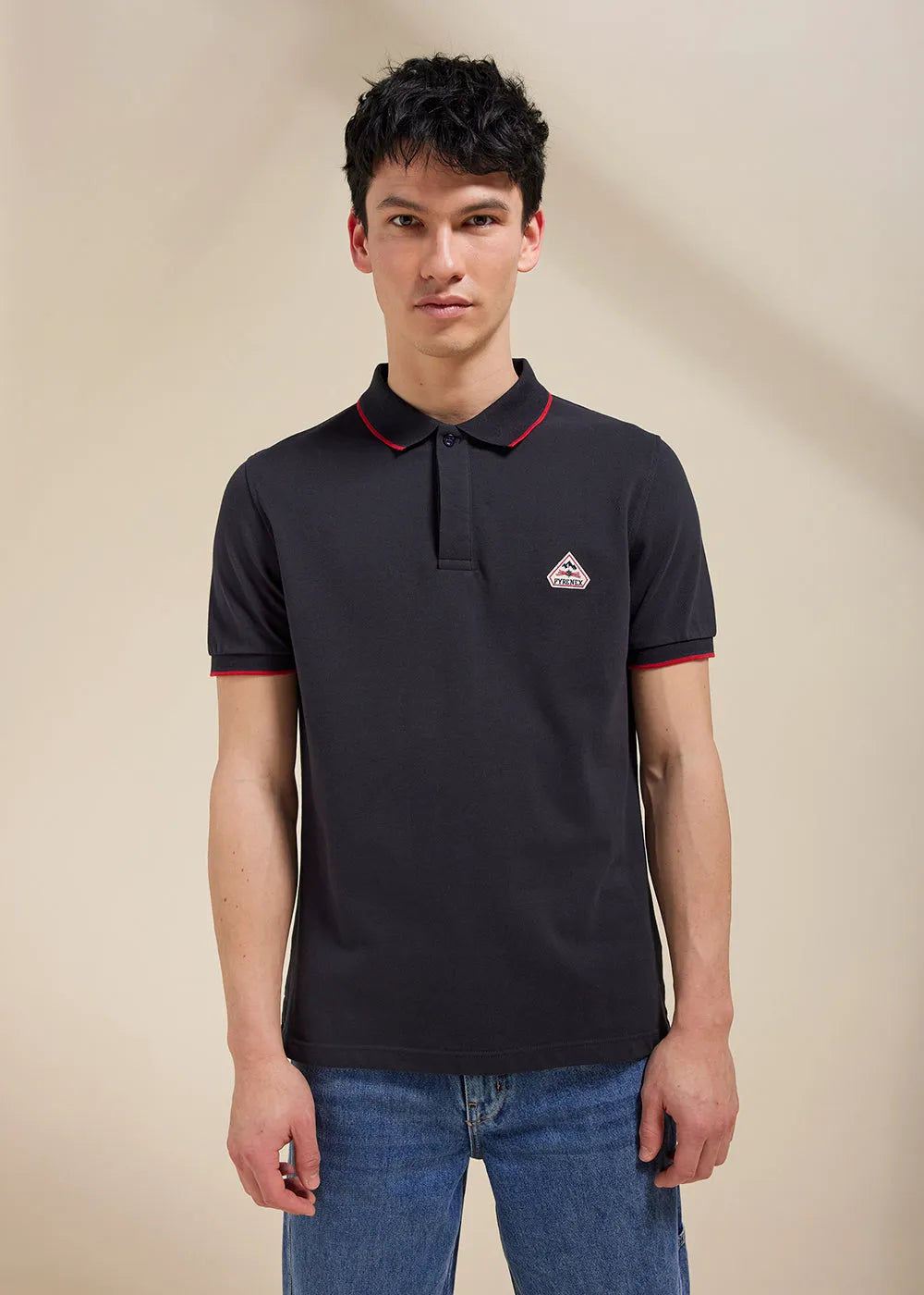Men's organic cotton polo shirt Pyrenex Leyre dark blue