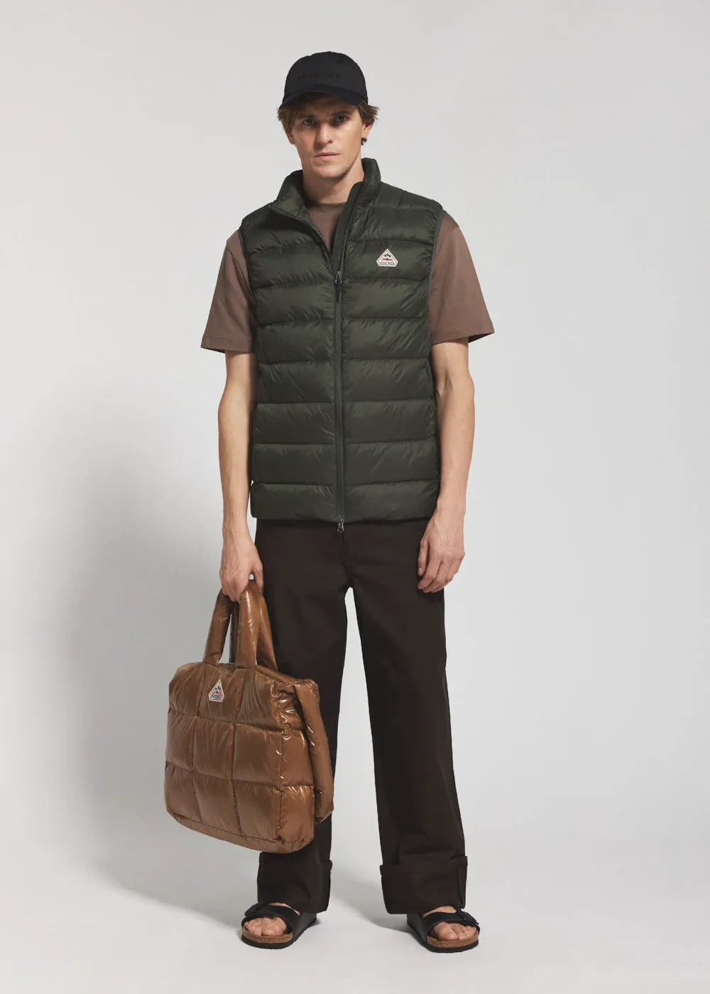 Pyrenex Arial dark khaki men's sleeveless down jacket
