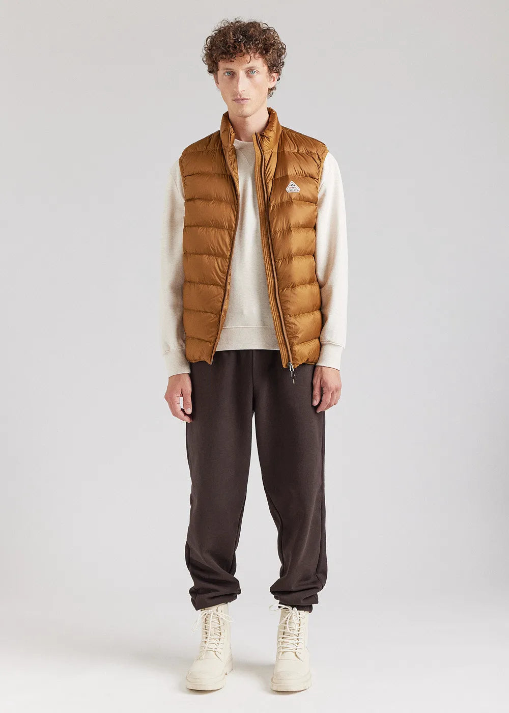 Men's sleeveless down jacket Pyrenex Arial Bronze Brown