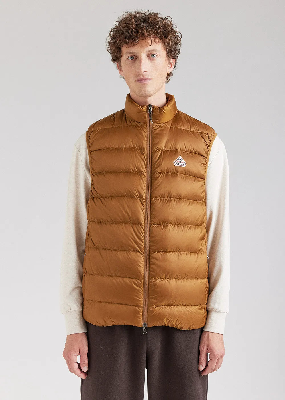 Men's sleeveless down jacket Pyrenex Arial Bronze Brown