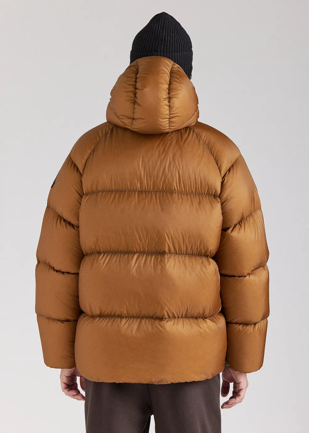 Pyrenex Stellar men's technical hooded down jacket bronze