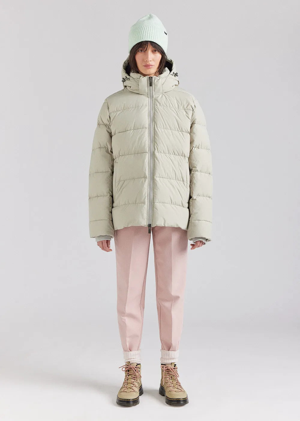 Pyrenex Spoutnic Willow Grey removable hood down jacket