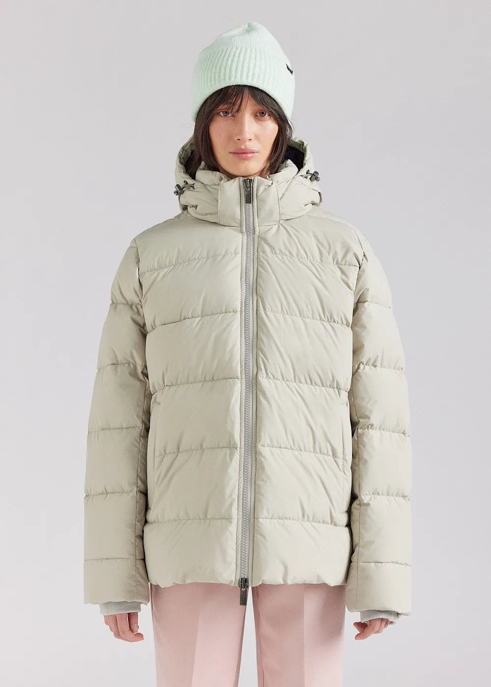 Pyrenex Spoutnic Willow Grey removable hood down jacket