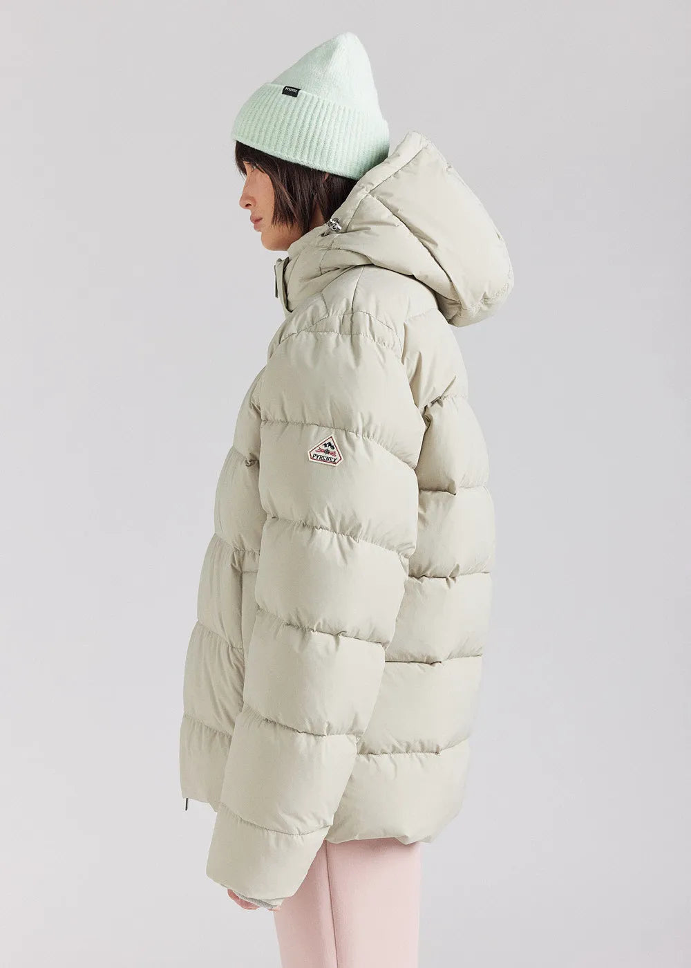 Pyrenex Spoutnic Willow Grey removable hood down jacket