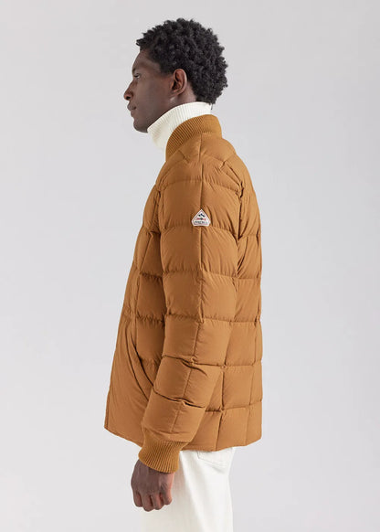 Pyrenex Flight men's down jacket with square quilting in Bronze Brown