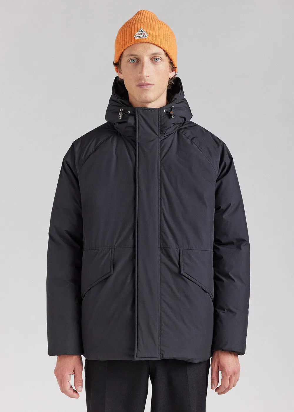 Pyrenex Covert short men's parka in natural down Black