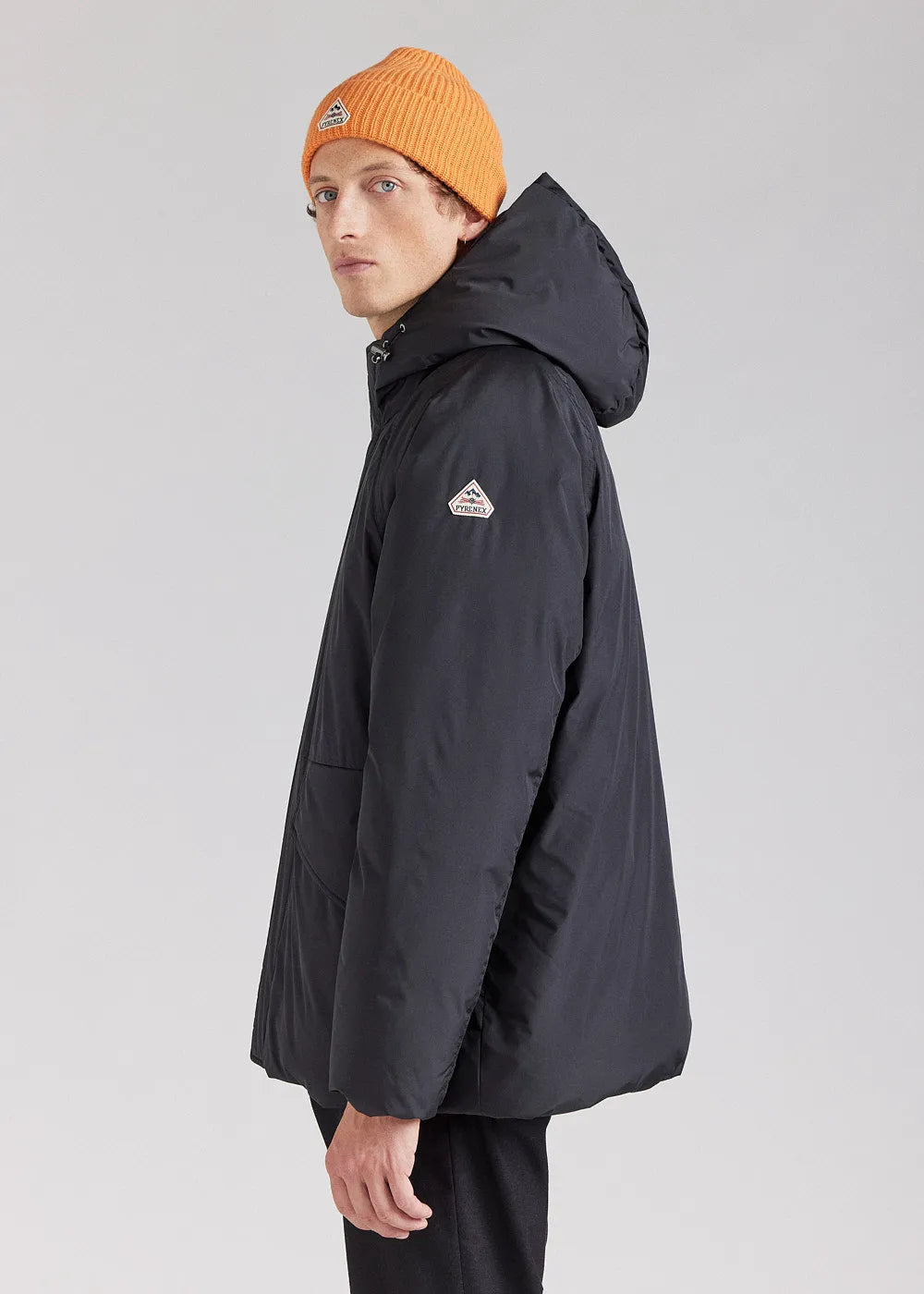 Pyrenex Covert short men's parka in natural down Black