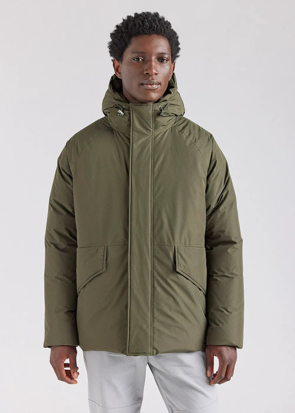 Pyrenex Covert short men's parka in natural down Deep khaki