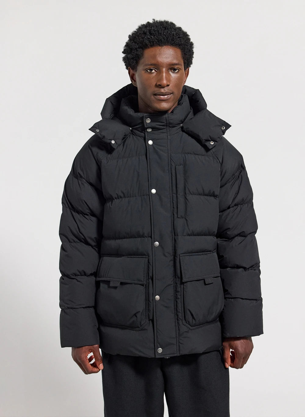 Men's winter down jacket in natural down Pyrenex Voyager black