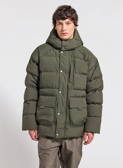 Men's natural down winter down jacket Pyrenex Voyager dark khaki