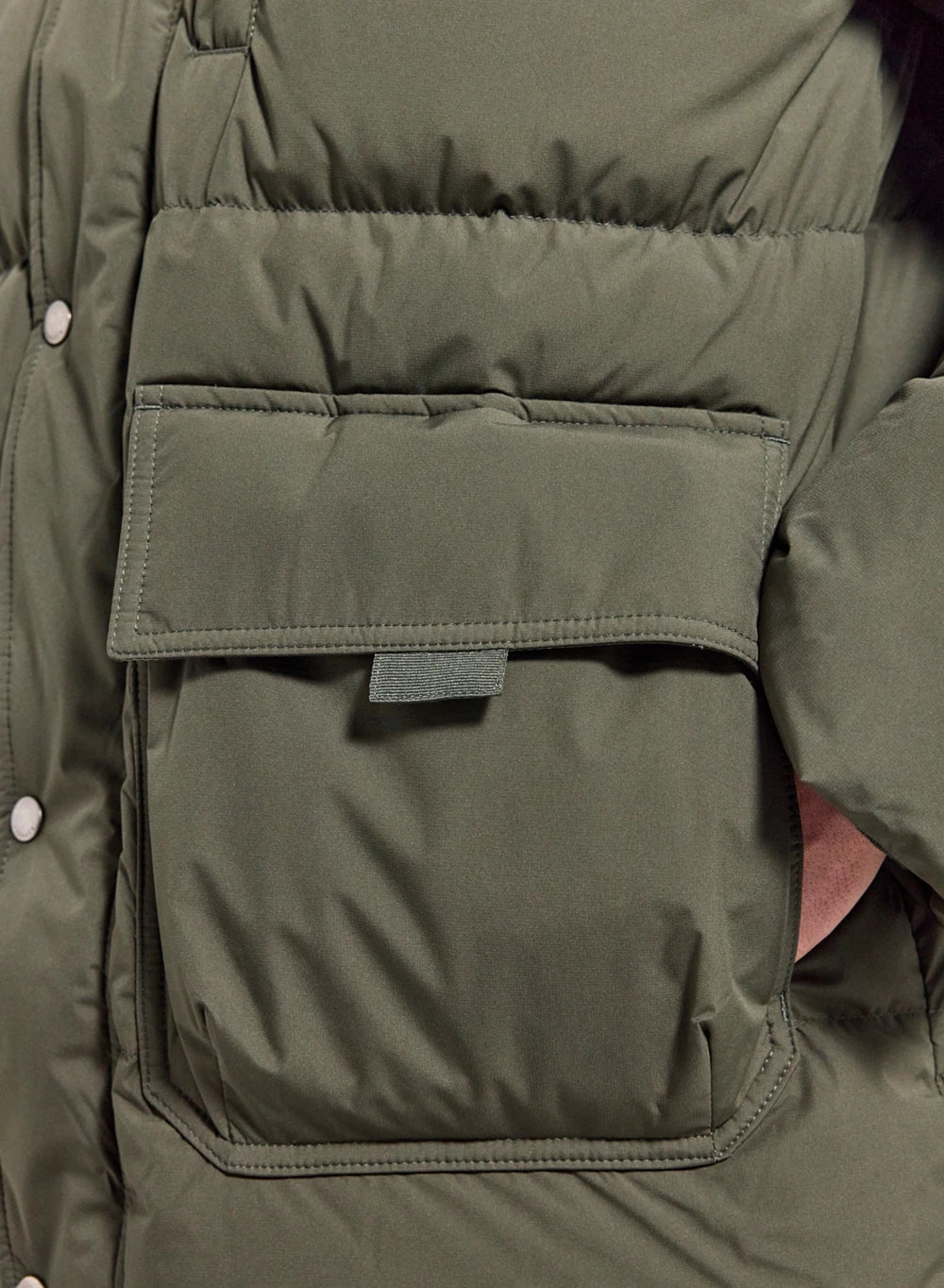Men's natural down winter down jacket Pyrenex Voyager dark khaki