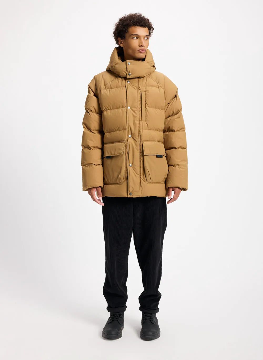 Men's winter down jacket in natural down Pyrenex Voyager ochre