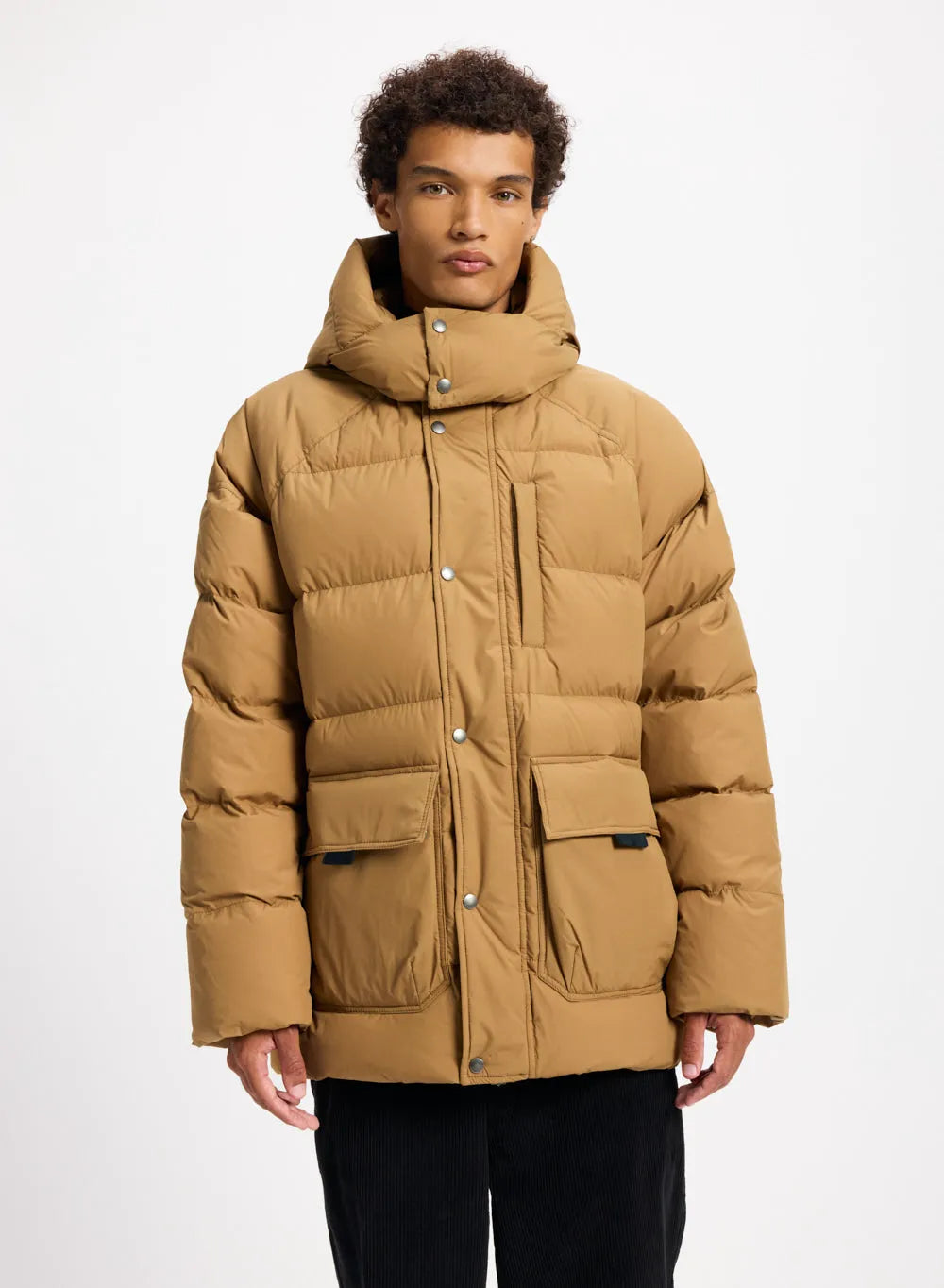 Men's winter down jacket in natural down Pyrenex Voyager ochre